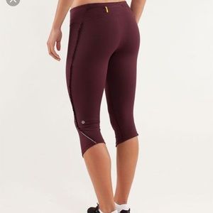 Lululemon Fast & Free Crop (Garnet)